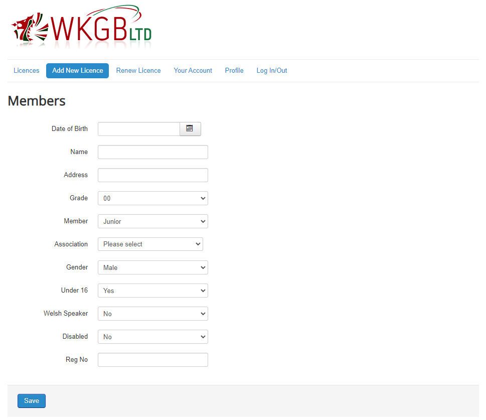 To add a new licence